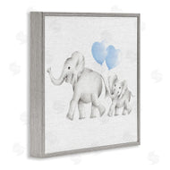 Studio Q | Elephant Family with Blue Balloons