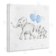 Studio Q | Elephant Family with Blue Balloons