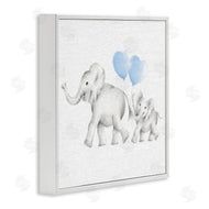 Studio Q | Elephant Family with Blue Balloons