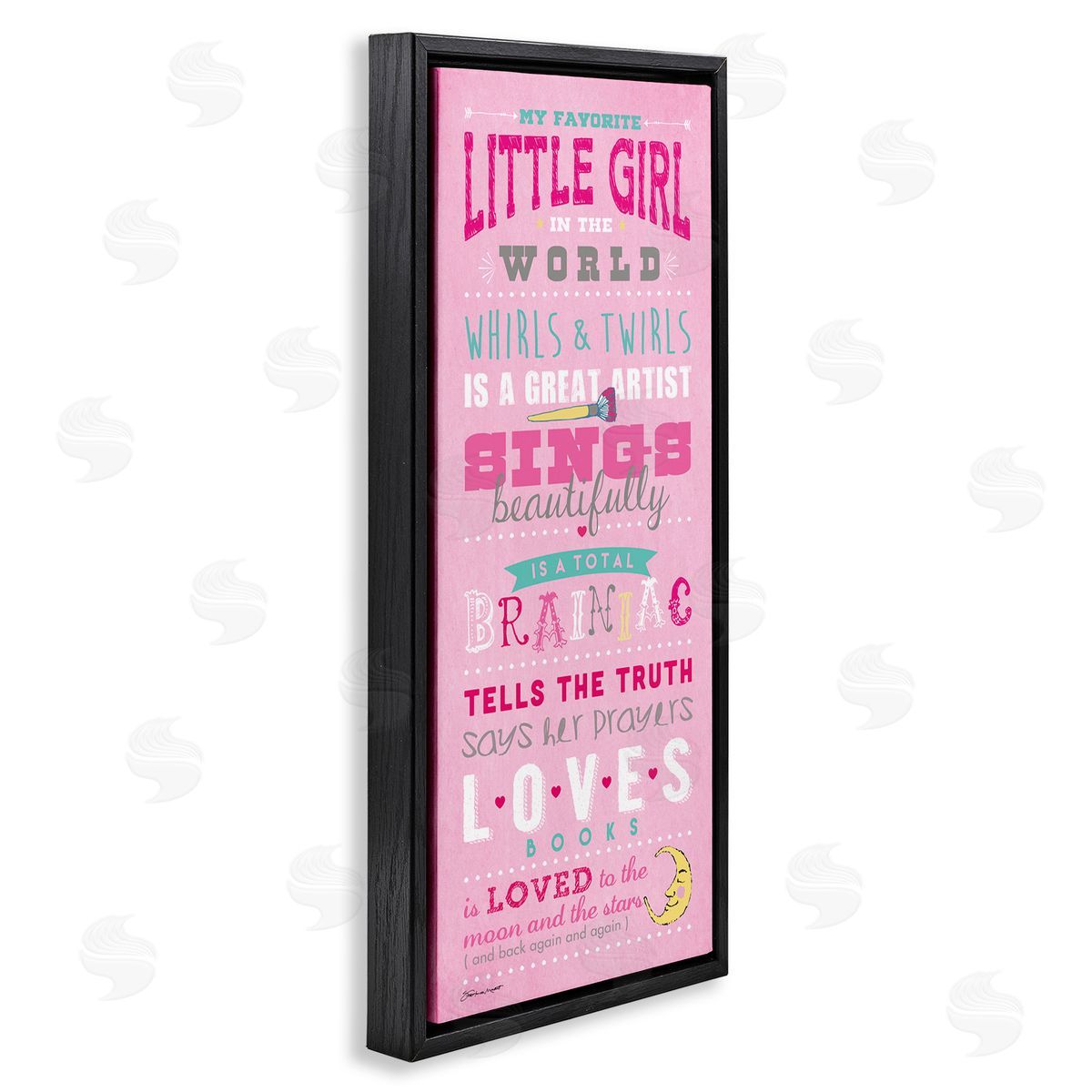 Favorite Little Girl In The World Black Floating Frame Canvas Wall Art, Home Decor by Stephanie Workman Marrott