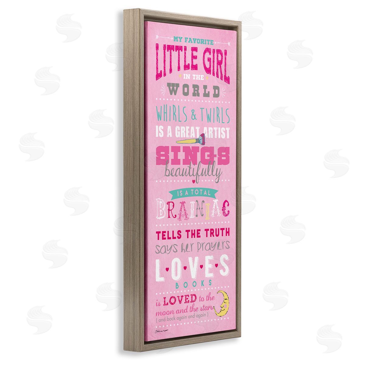 Favorite Little Girl In The World Brown Floating Frame Canvas Wall Art, Home Decor by Stephanie Workman Marrott