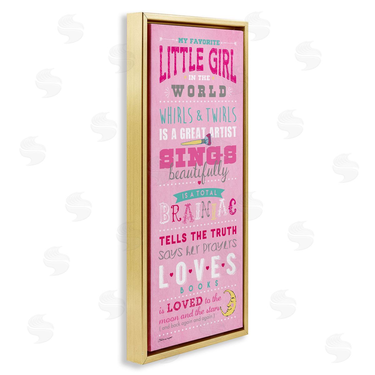 Favorite Little Girl In The World Gold Floating Frame Canvas Wall Art, Home Decor by Stephanie Workman Marrott