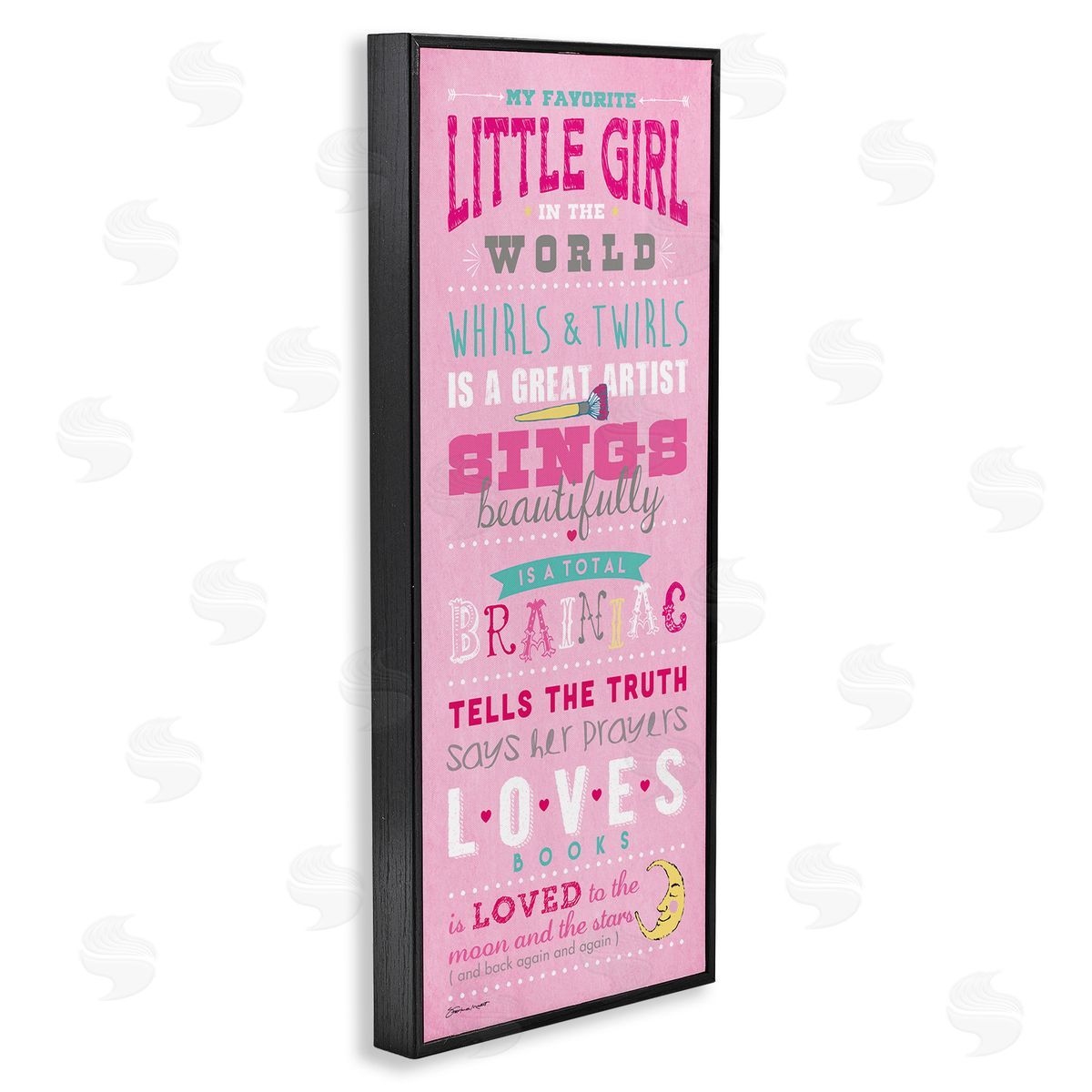 Favorite Little Girl In The World Black Frame Print Wall Art, Home Decor by Stephanie Workman Marrott