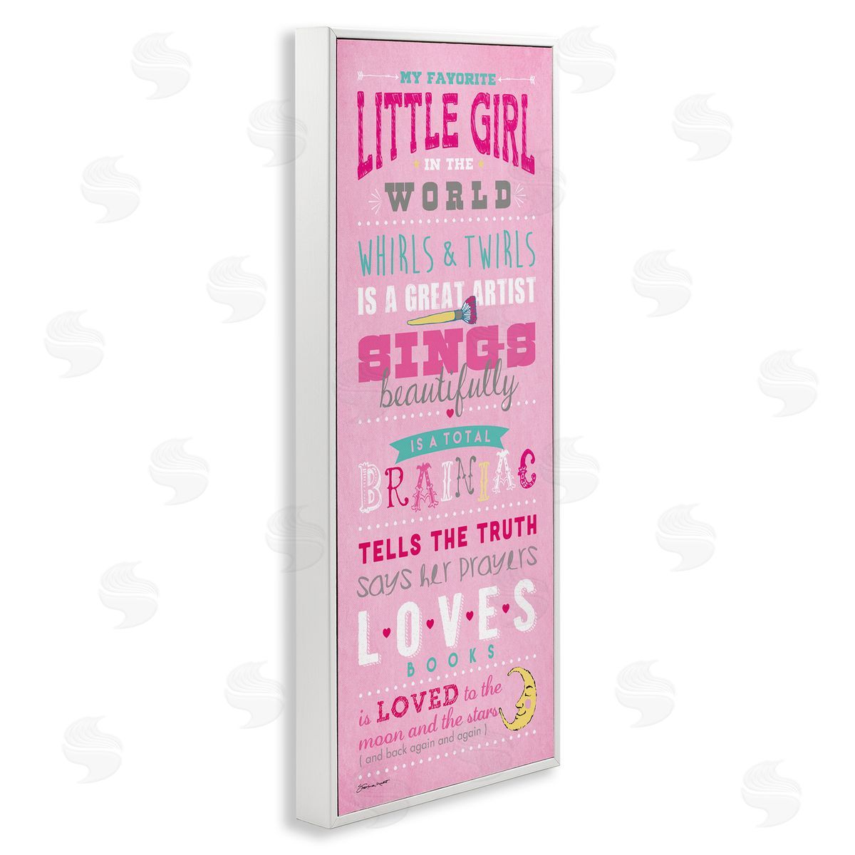 Favorite Little Girl In The World White Frame Print Wall Art, Home Decor by Stephanie Workman Marrott