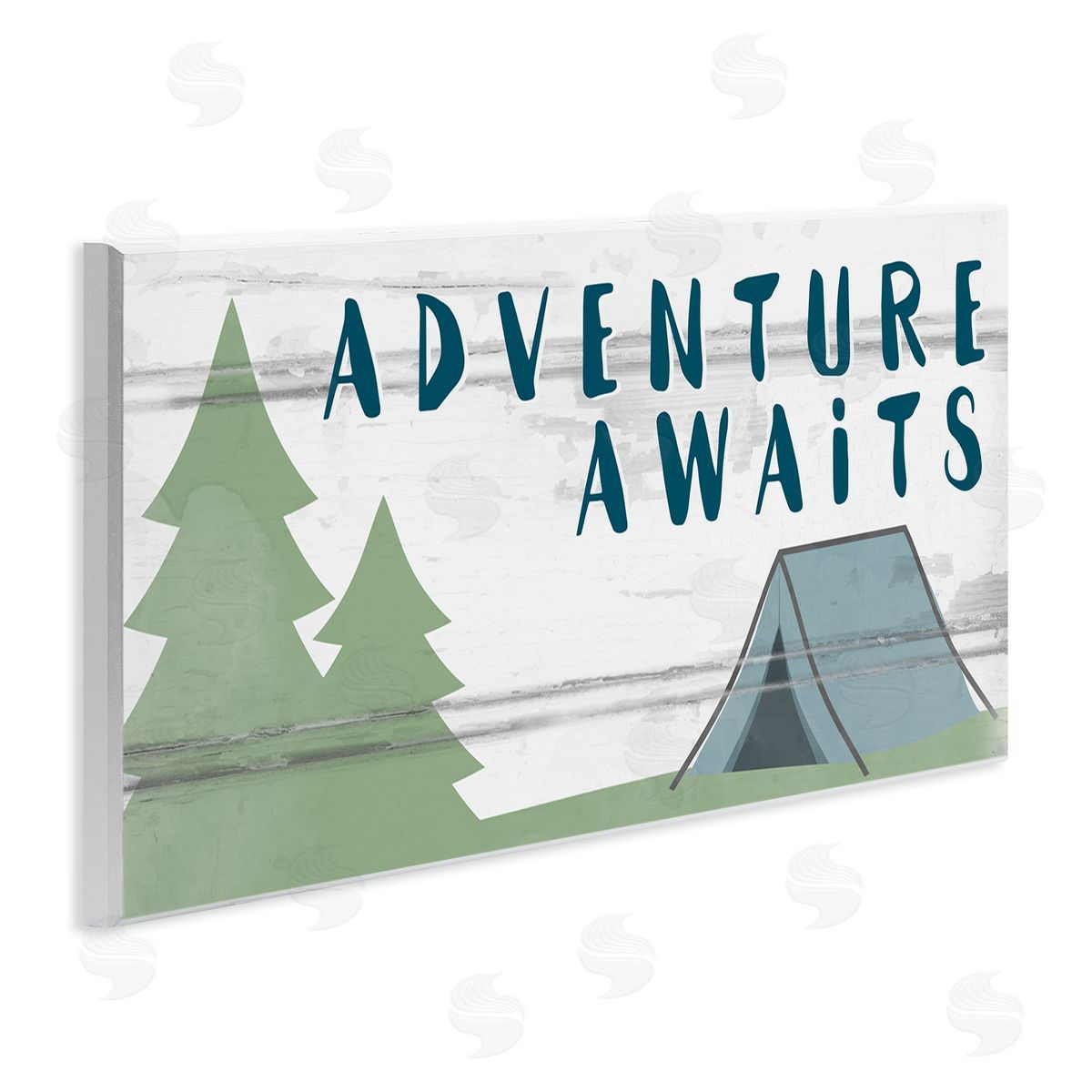 Adventure Awaits Camping Scene Wood Plaque Wall Art, Home Decor by Jessica Mundo