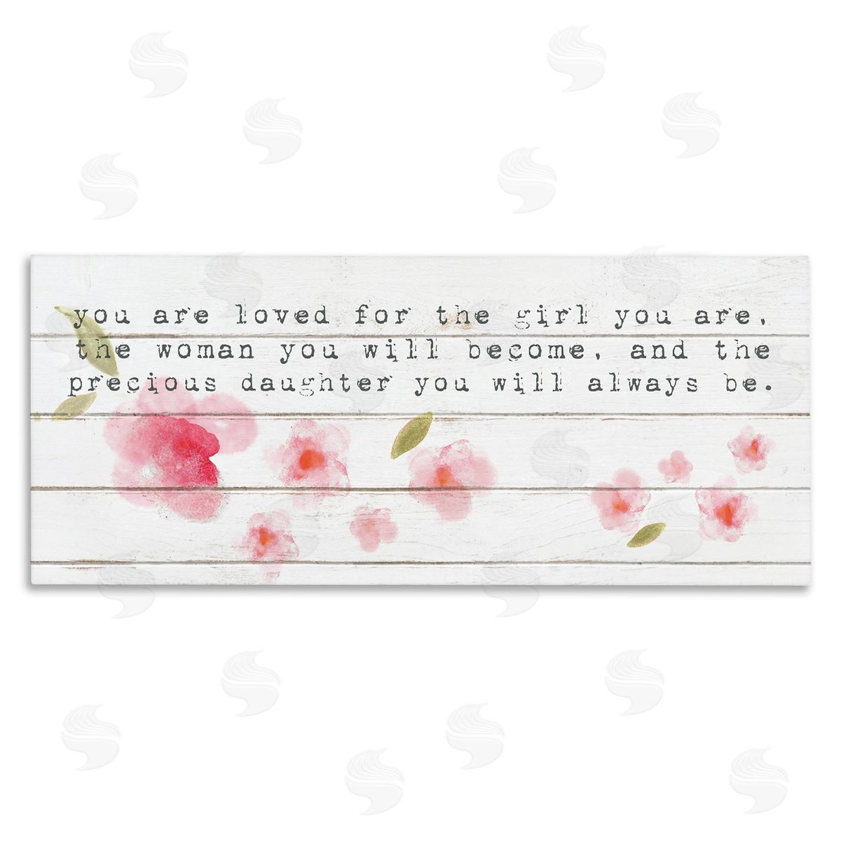 Precious Daughter with Pink Flowers Canvas Wall Art, Home Decor by Stupell Studio