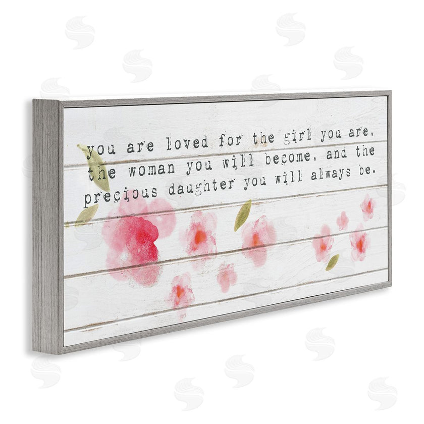 Stupell Studio | Precious Daughter with Pink Flowers