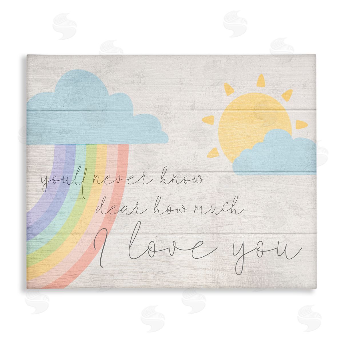 Love You with Rainbow & Clouds Canvas Wall Art, Home Decor by Stupell Studio