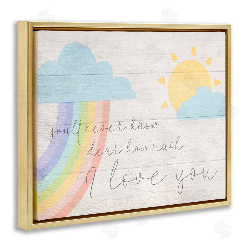 Stupell Studio | Love You with Rainbow & Clouds