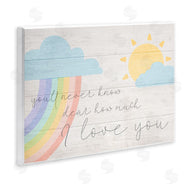 Stupell Studio | Love You with Rainbow & Clouds