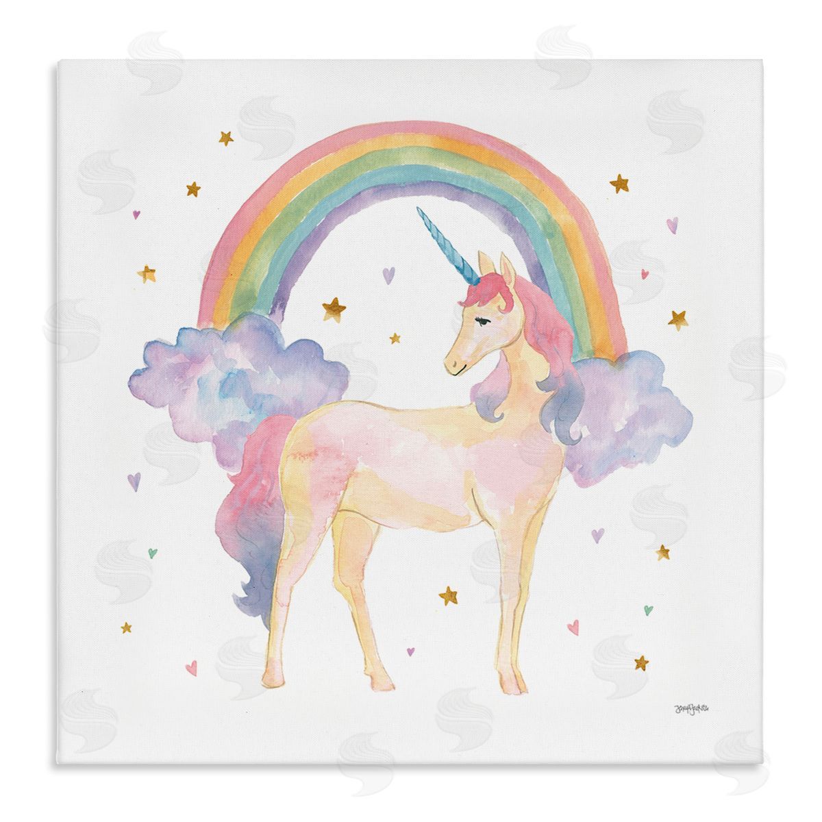 Kids Nursery Unicorn Watercolor Canvas Wall Art, Home Decor by Jenaya Jordan