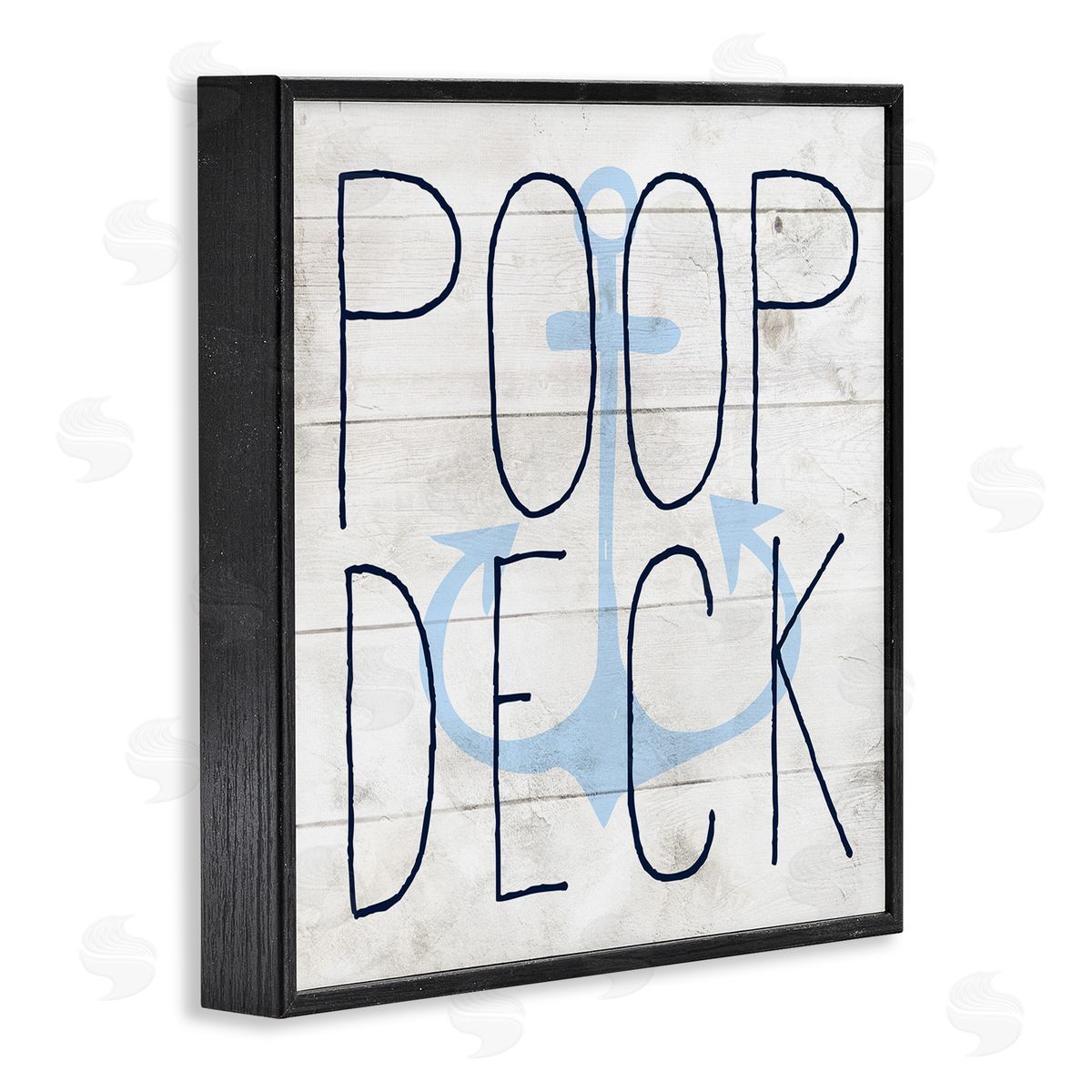 Poop Deck Funny Beach House Black Frame Print Wall Art, Home Decor by Stupell Studio