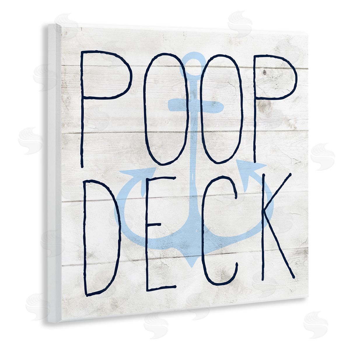 Poop Deck Funny Beach House Wood Plaque Wall Art, Home Decor by Stupell Studio