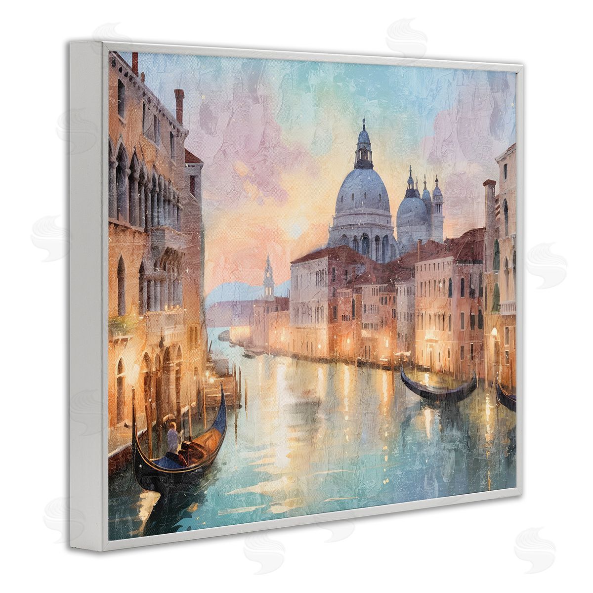 Scenic Venetian Canal White Frame Print Wall Art, Home Decor by Kim Allen