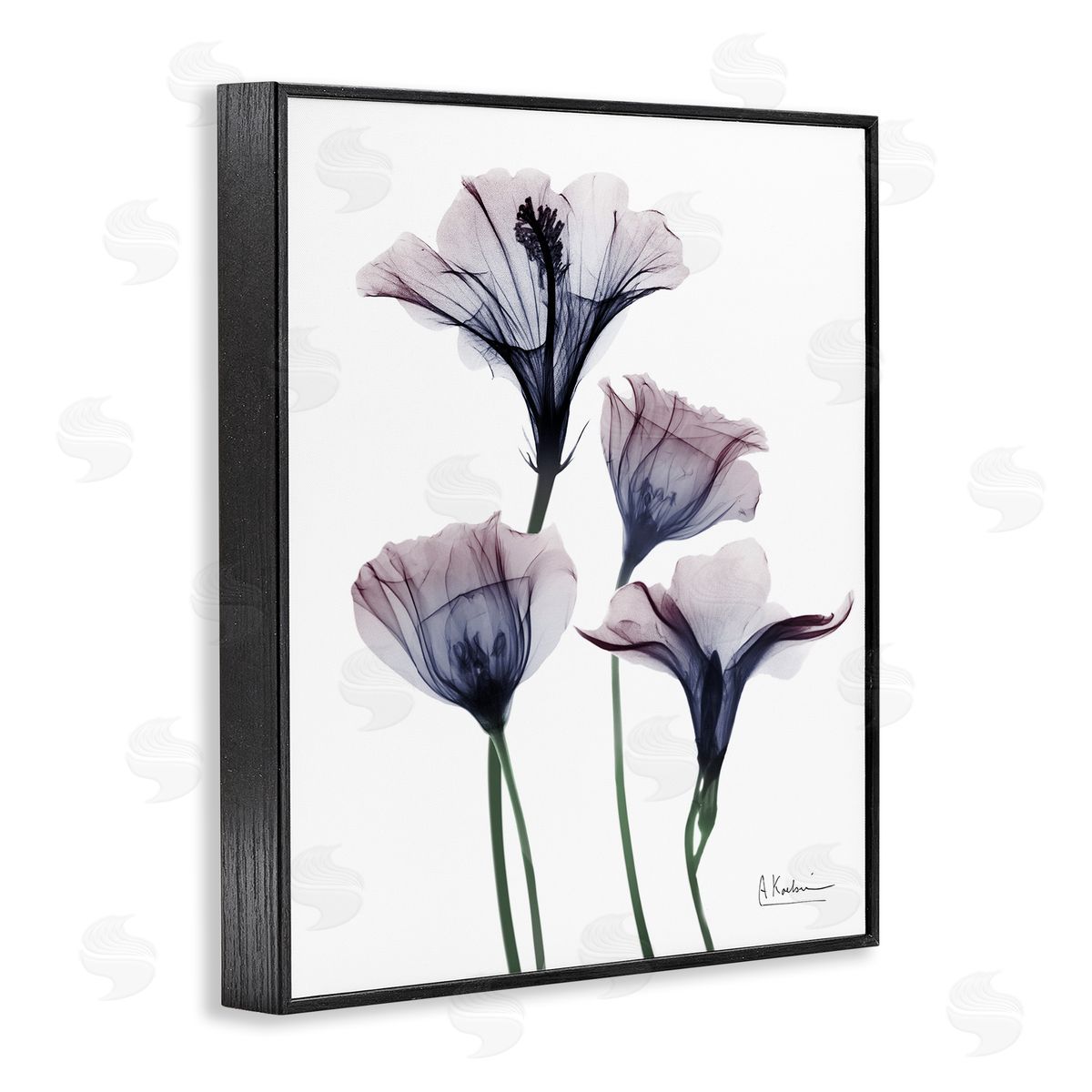 Bountiful Dusk Flowers Black Frame Print Wall Art, Home Decor by Albert Koetsier