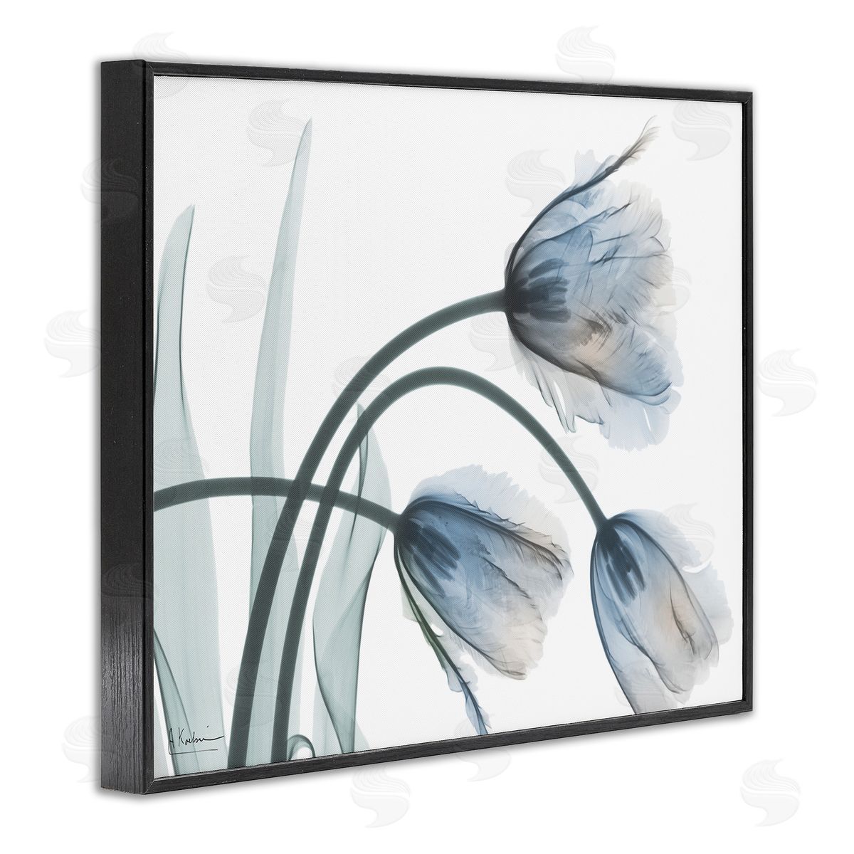 Trendy Mod Tulips Black Frame Print Wall Art, Home Decor by Albert Koetsier