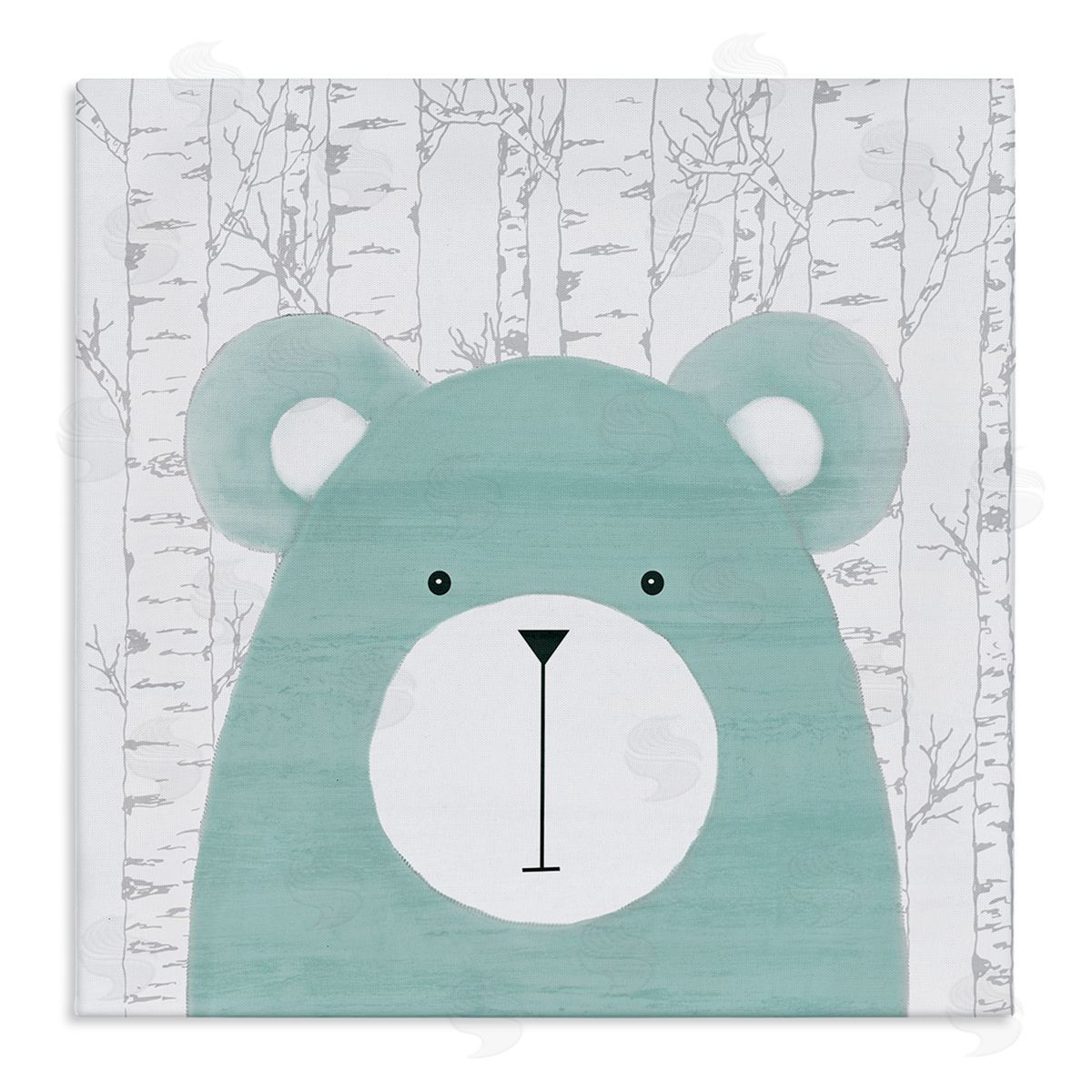 Whimsical Bear on Birch Canvas Wall Art, Home Decor by Kim Allen