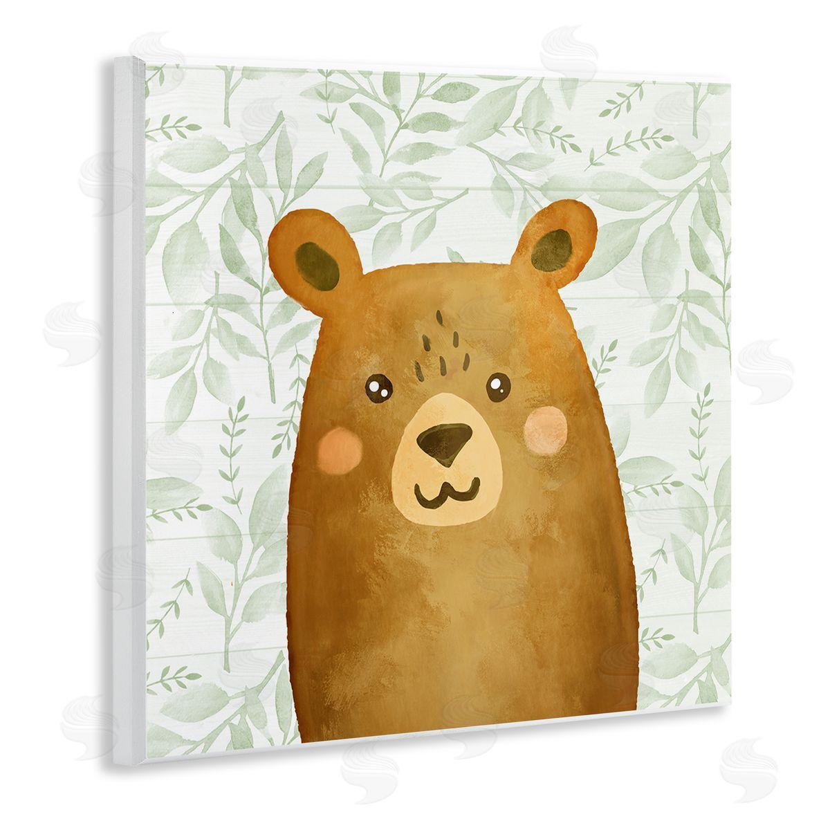 Bear on Botanicals Whimsy Wood Plaque Wall Art, Home Decor by Kim Allen
