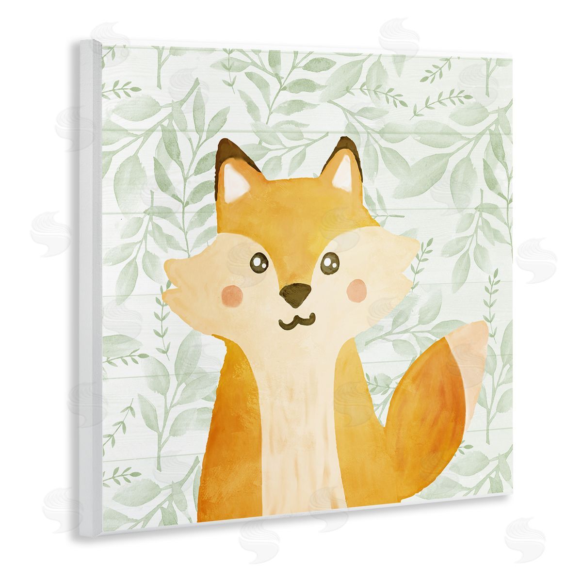 Whimsical Fox on Florals Wood Plaque Wall Art, Home Decor by Kim Allen