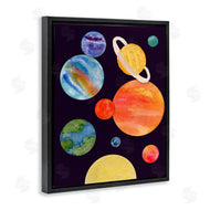 Corinne Rose Designs | Watercolor Planets on Black