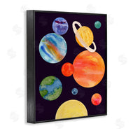 Corinne Rose Designs | Watercolor Planets on Black