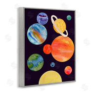 Corinne Rose Designs | Watercolor Planets on Black