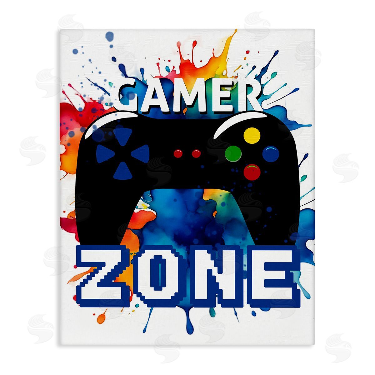 Vivid Modern Gamer Zone Canvas Wall Art, Home Decor by Kim Allen