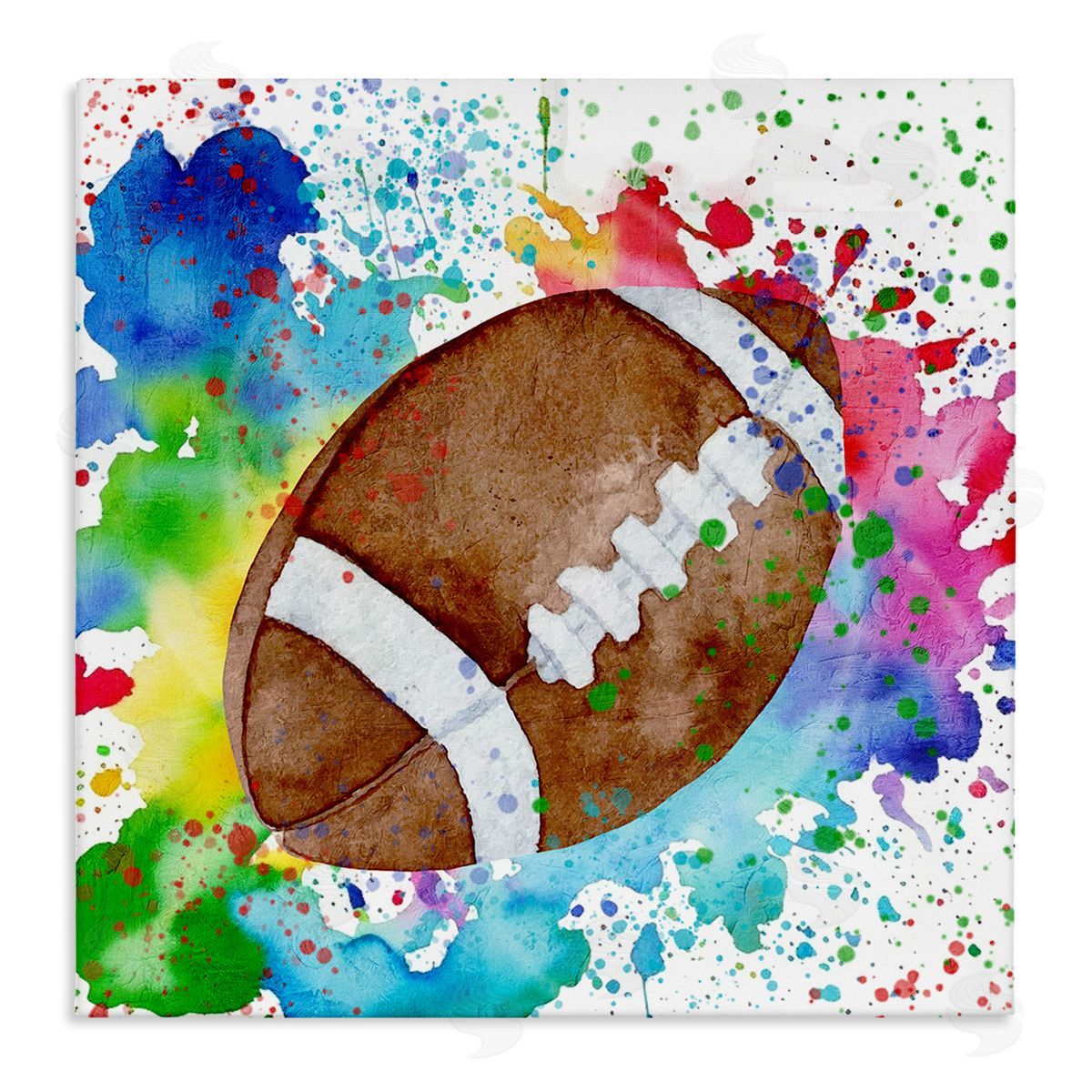 Vivid Splash & Football Canvas Wall Art, Home Decor by Kim Allen