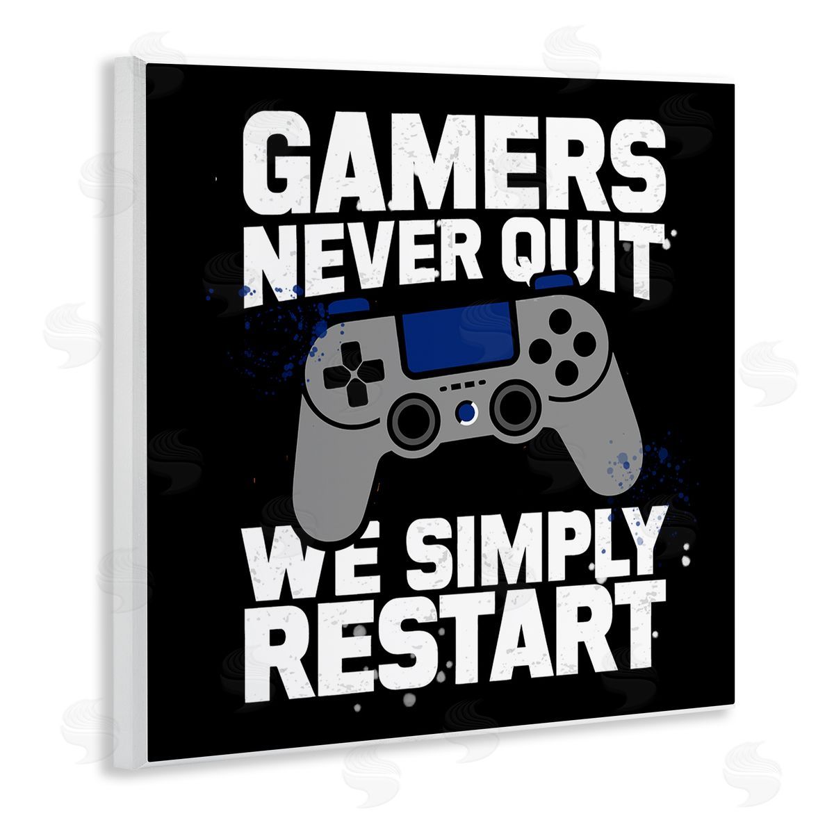 Gamers Never Quit Phrase Wood Plaque Wall Art, Home Decor by Kim Allen