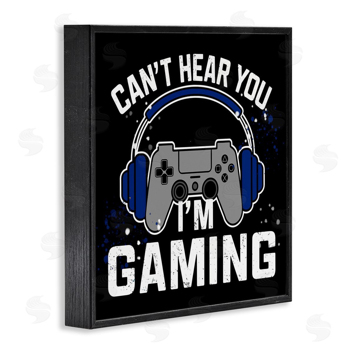 Can't Hear You Gaming Black Frame Print Wall Art, Home Decor by Kim Allen