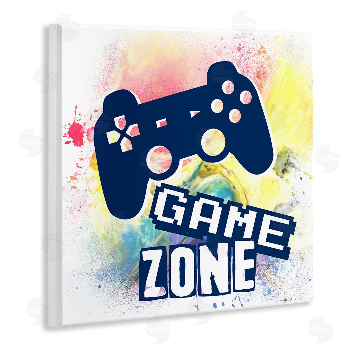 Game Zone on Modern Splatter Wood Plaque Wall Art, Home Decor by Marcus Prime