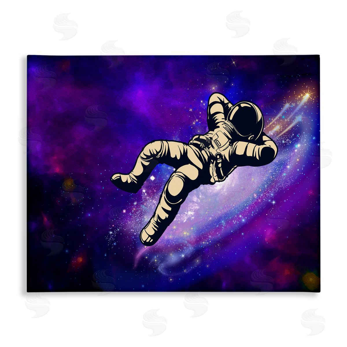 Relaxing Astronaut in Space Canvas Wall Art, Home Decor by Jesse Keith