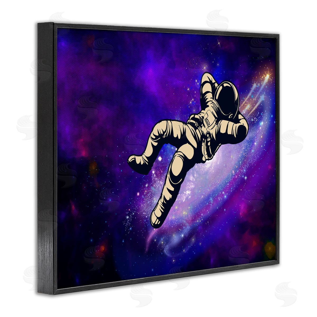 Relaxing Astronaut in Space Black Frame Print Wall Art, Home Decor by Jesse Keith