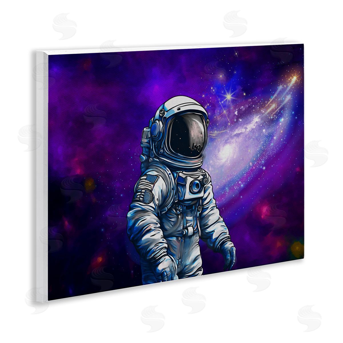 Astronaut with Swirling Galaxy Wood Plaque Wall Art, Home Decor by Jesse Keith