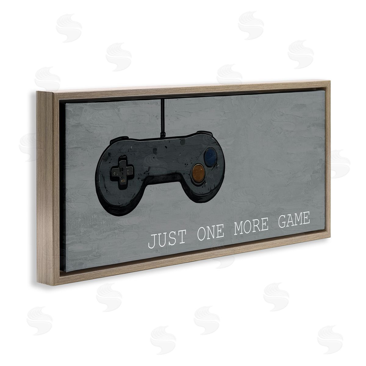 Just One More Rustic Gaming Brown Floating Frame Canvas Wall Art, Home Decor by Kim Allen