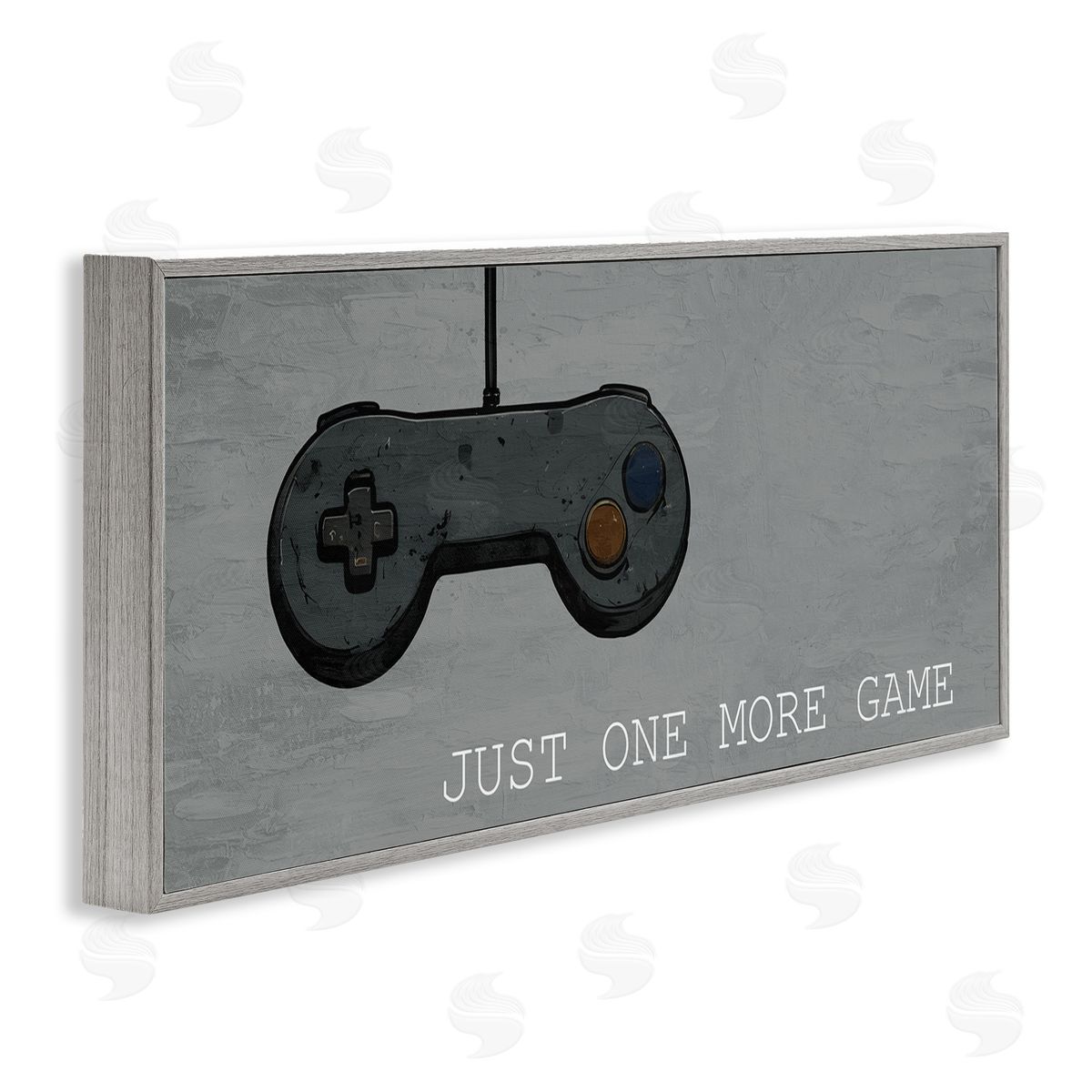 Just One More Rustic Gaming Grey Frame Print Wall Art, Home Decor by Kim Allen