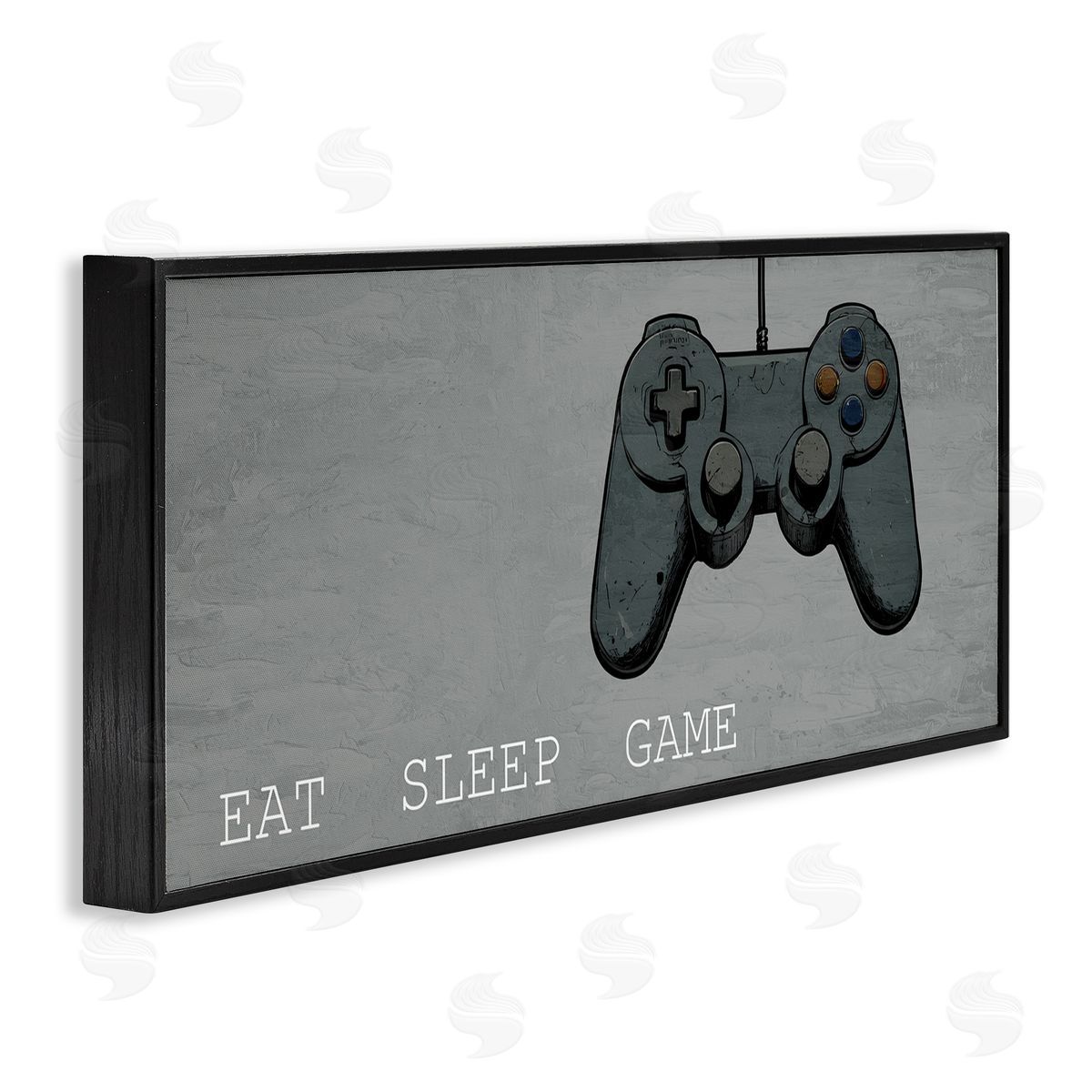 Eat Sleep Game Hobby Black Frame Print Wall Art, Home Decor by Kim Allen