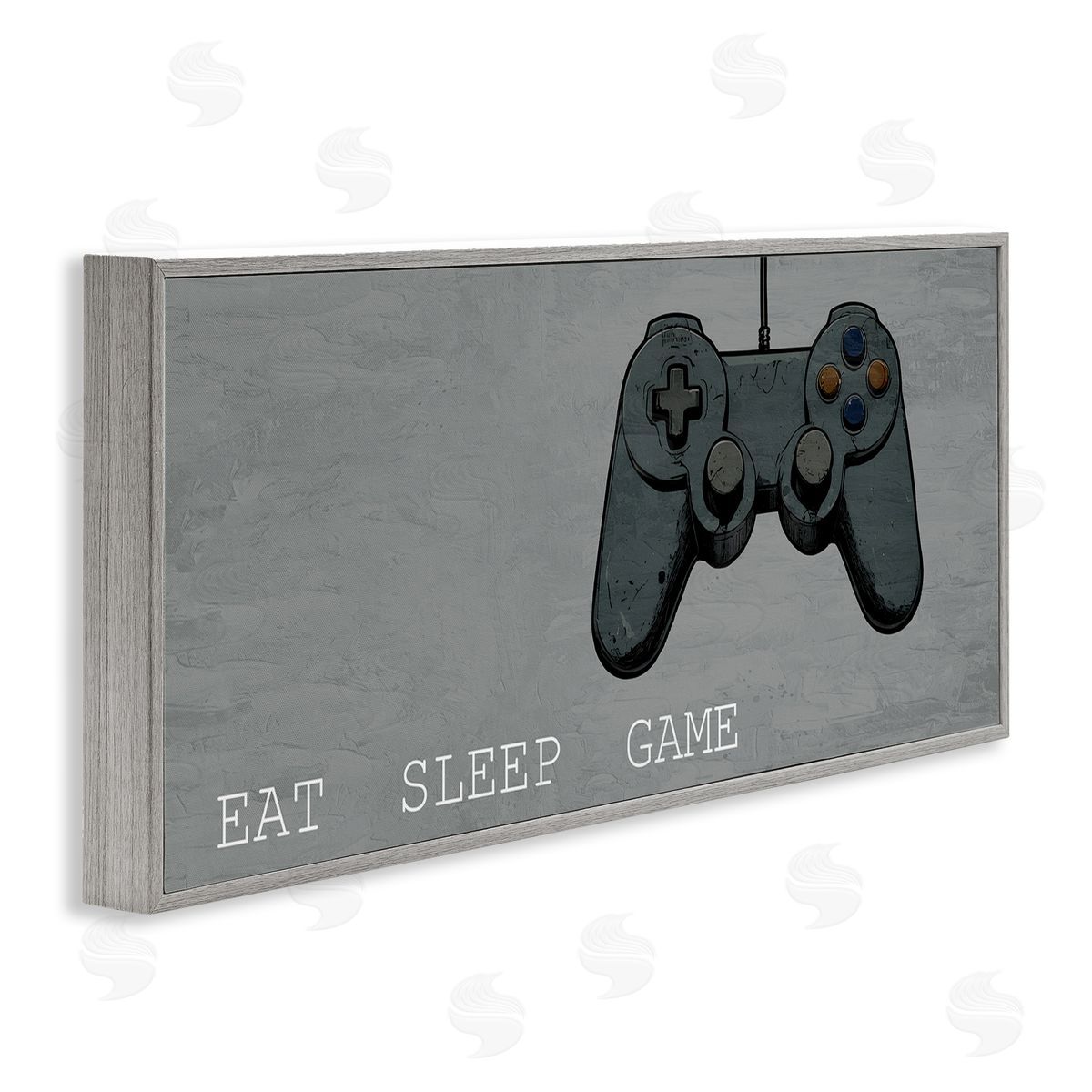 Eat Sleep Game Hobby Grey Frame Print Wall Art, Home Decor by Kim Allen