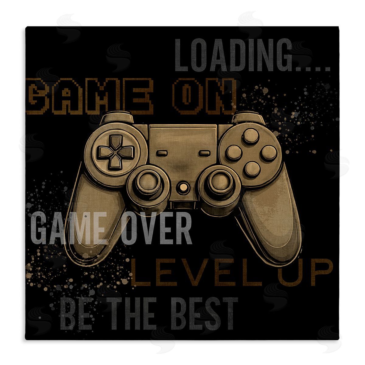 Gamer Controls Phrases Canvas Wall Art, Home Decor by Kim Allen