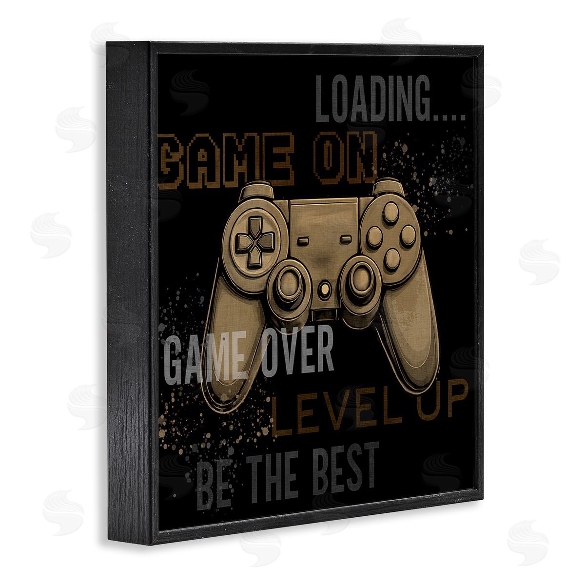 Gamer Controls Phrases Black Frame Print Wall Art, Home Decor by Kim Allen