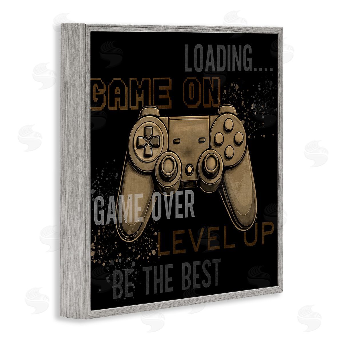 Gamer Controls Phrases Grey Frame Print Wall Art, Home Decor by Kim Allen