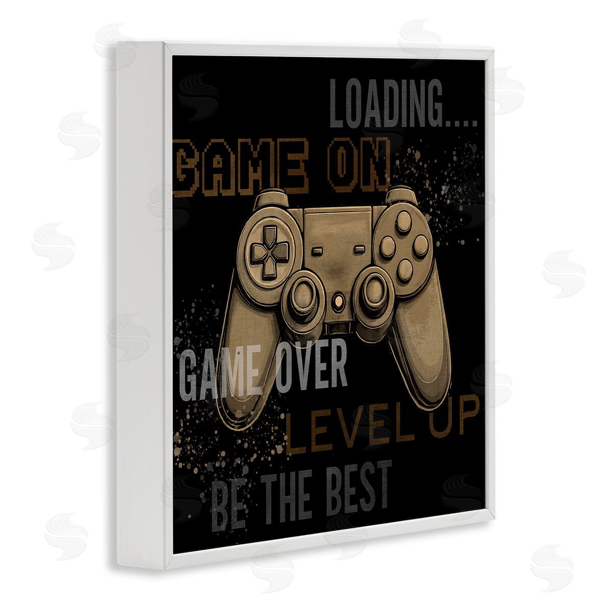 Gamer Controls Phrases White Frame Print Wall Art, Home Decor by Kim Allen