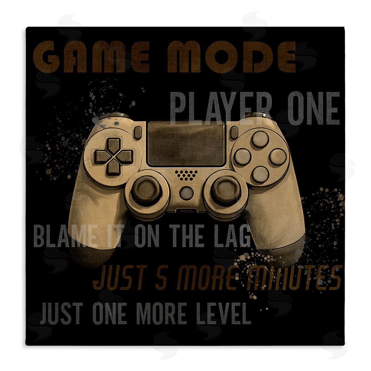 Gamer Phrases Vintage Style Canvas Wall Art, Home Decor by Kim Allen