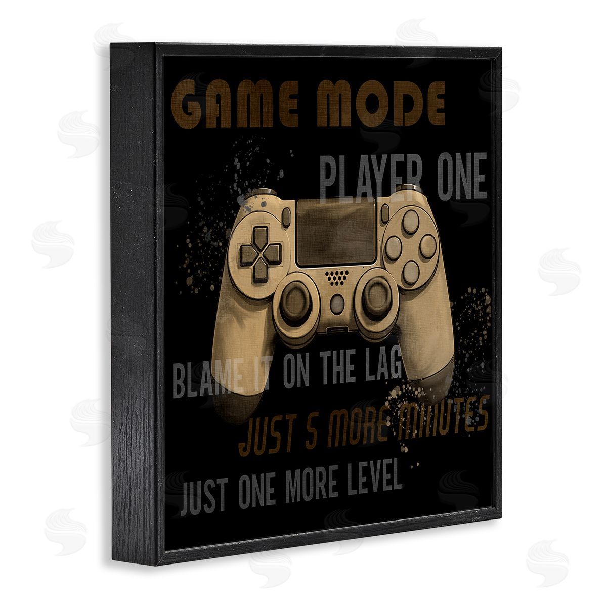 Gamer Phrases Vintage Style Black Frame Print Wall Art, Home Decor by Kim Allen