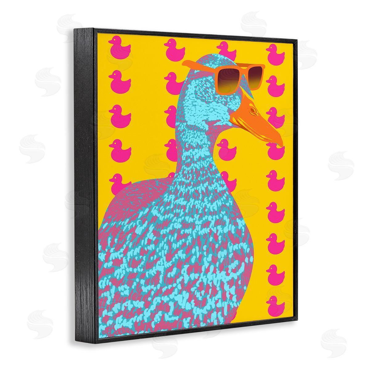 Quirky Vibrant Goose Black Frame Print Wall Art, Home Decor by Marcus Prime