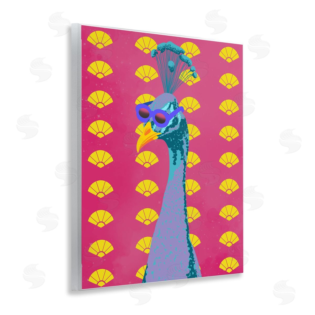 Vibrant Mod Peacock Wood Plaque Wall Art, Home Decor by Marcus Prime