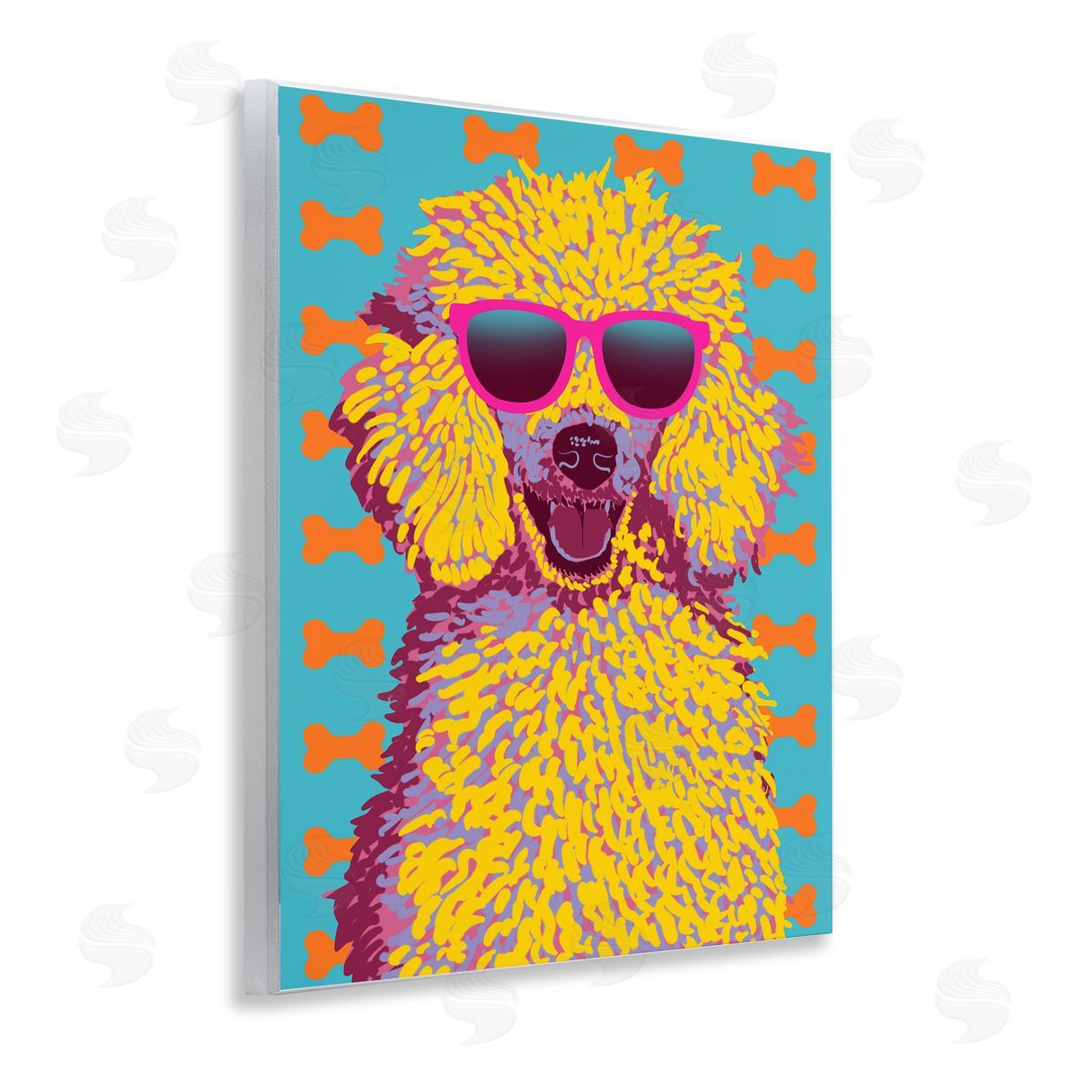 Retro Pop Poodle Wood Plaque Wall Art, Home Decor by Marcus Prime