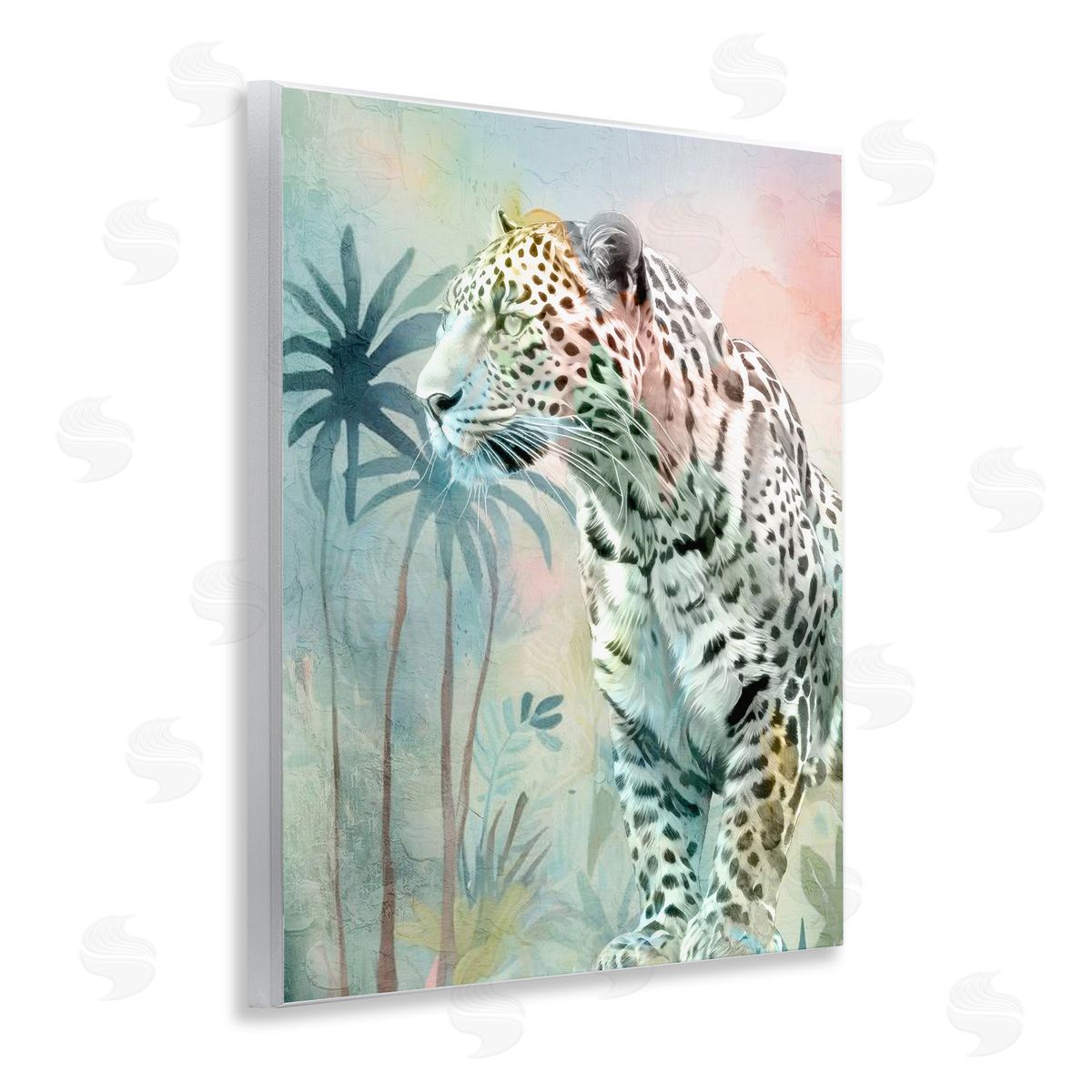 Gazing Jungle Leopard Wood Plaque Wall Art, Home Decor by Kim Allen