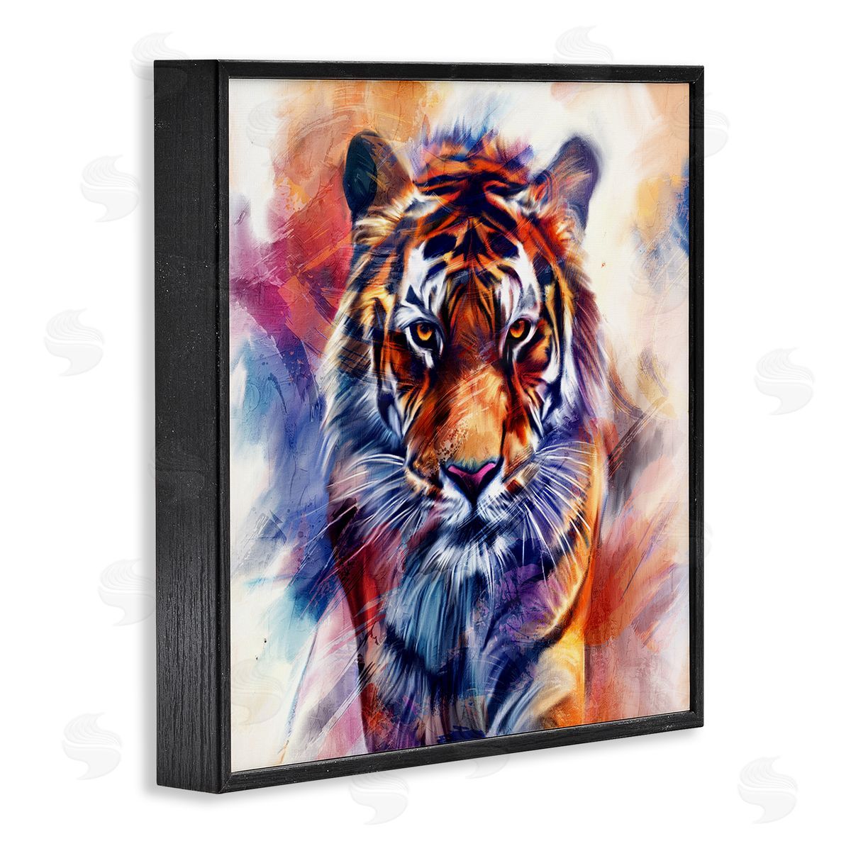 Fierce Vibrant Tiger Black Frame Print Wall Art, Home Decor by Kim Allen