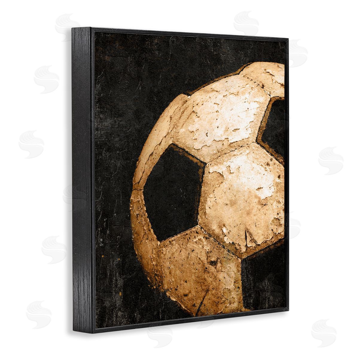 Vintage Soccer Ball Closeup Black Frame Print Wall Art, Home Decor by Kim Allen